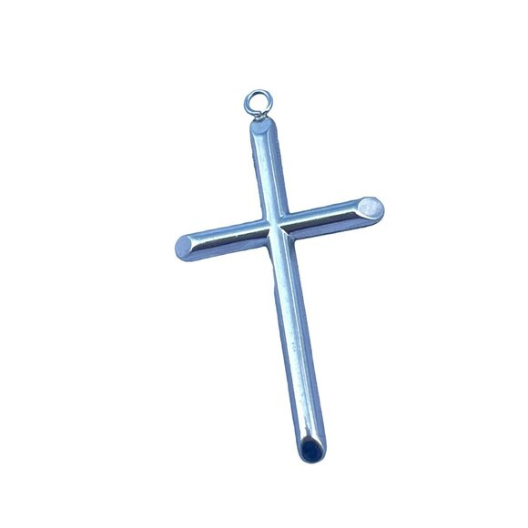 Sterling Silver Cross Pendant 925 Small Minimalist Design Religious Jewelry for - Picture 2 of 5